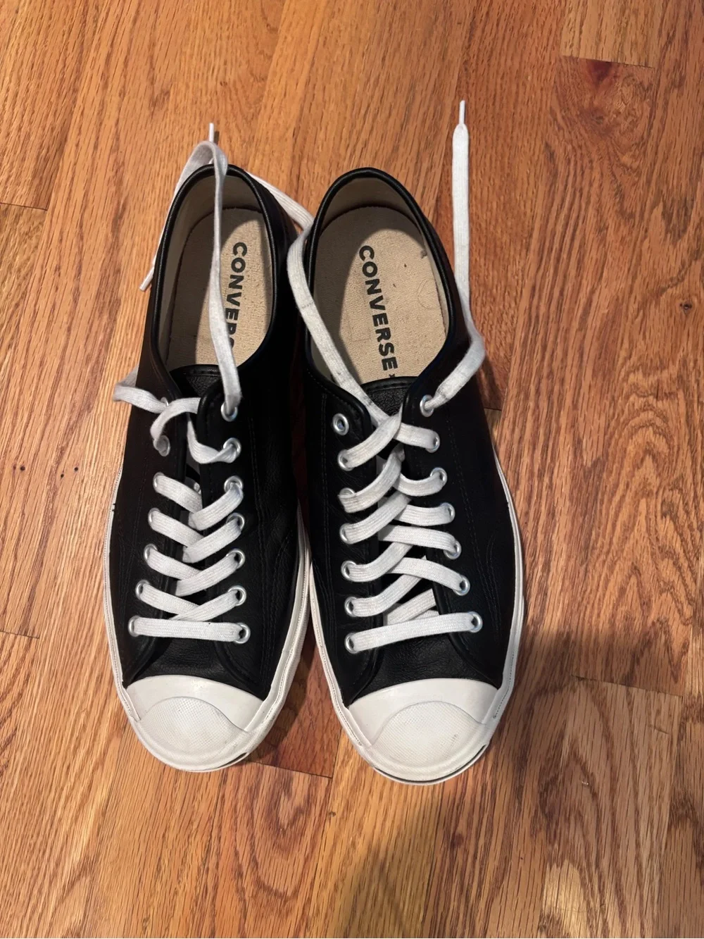 Converse Jack Purcell Leather Sneaker Black Low Top Men’s 10 Women’s 11.5 - Picture 7 of 9